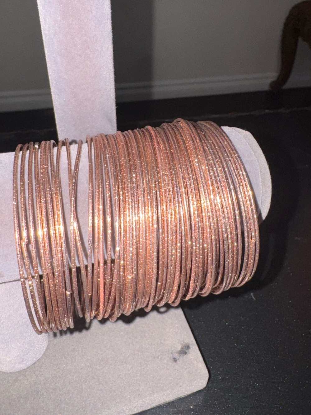 Stackable rose gold Copper Tone Bangle Bracelet Set Women's Jewelry bracelets